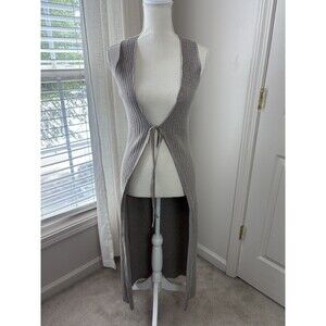 Princess Polly Knit Cardigan Full Length Maxi Sleeveless Festival Vest XS/S